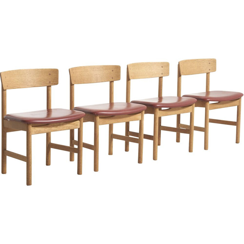 Set of 4 vintage Dining Chairs by Børge Mogensen for Fredericia Stølefabrik Denmark 1956s