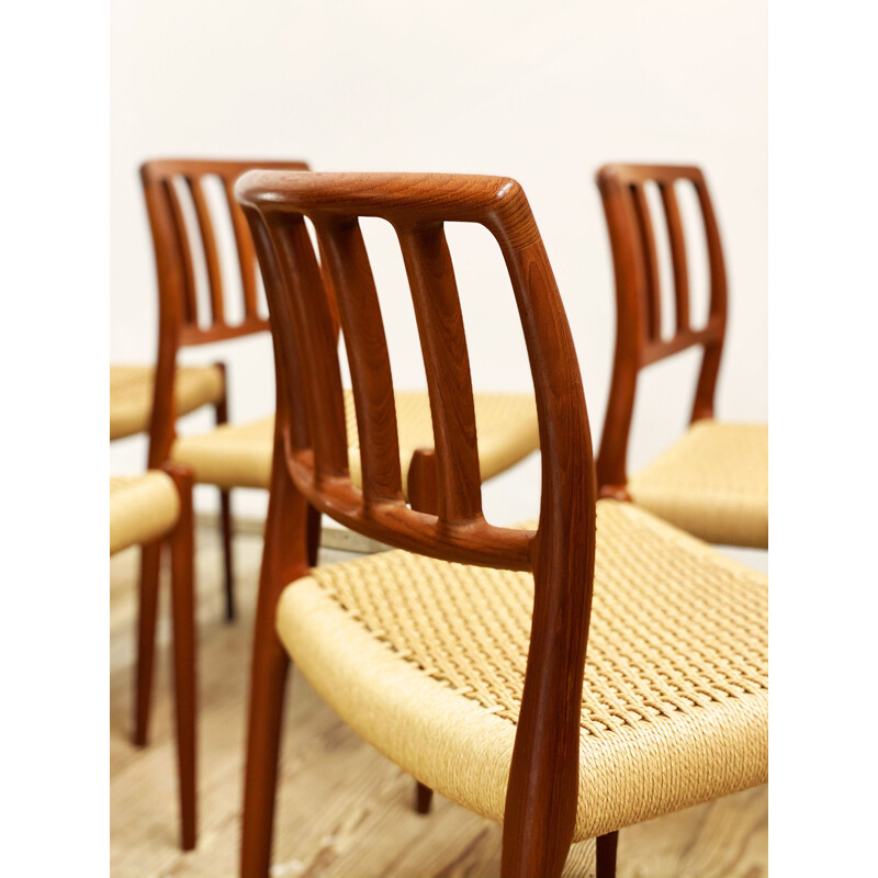 Set of 6 Mid-Century Teak Dining Chair by Niels Otto Moller for J.L. Mollers Danish 1960s