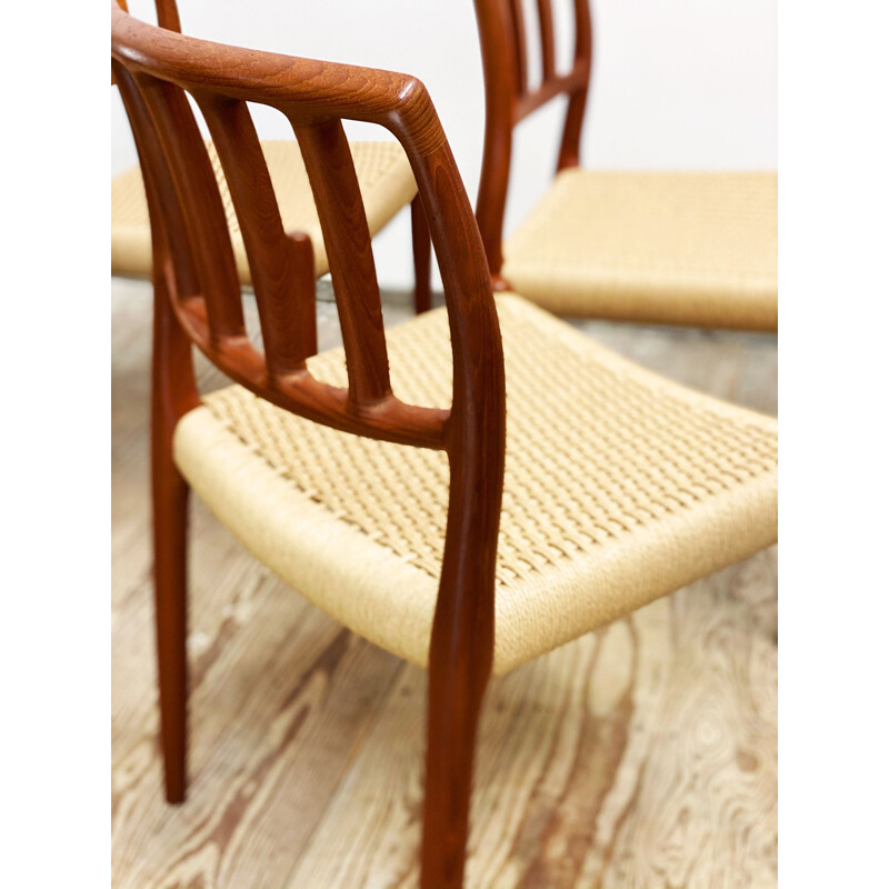 Set of 6 Mid-Century Teak Dining Chair by Niels Otto Moller for J.L. Mollers Danish 1960s