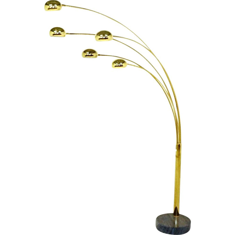 Vintage floor lamp in gold metal