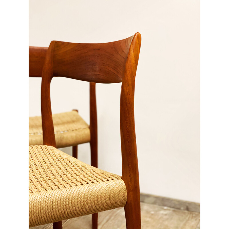 Set of 6 vintage Teak Dining Chair by Niels Otto Moller for J.L. Mollers Danish 1960s