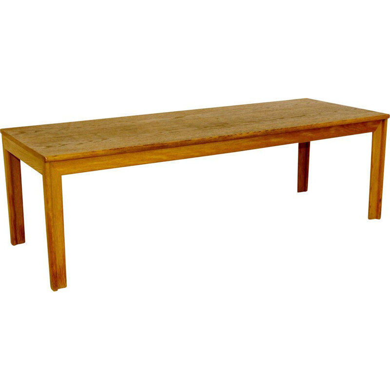 Vintage minimalist oak bench Sweden 1960s