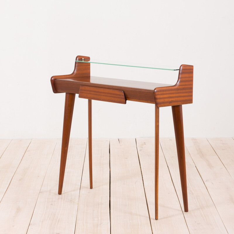 Mid-century mahogany console in Carlo Di Carli Italian 1950s