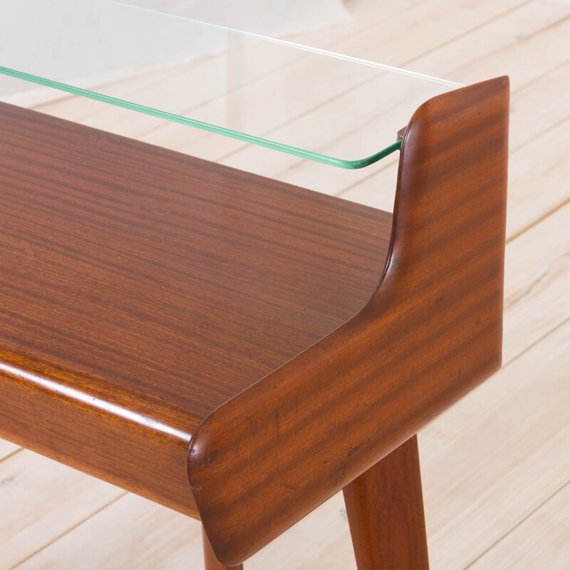 Mid-century mahogany console in Carlo Di Carli Italian 1950s