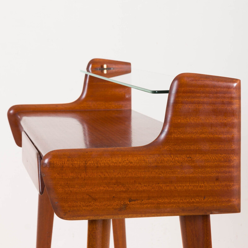 Mid-century mahogany console in Carlo Di Carli Italian 1950s