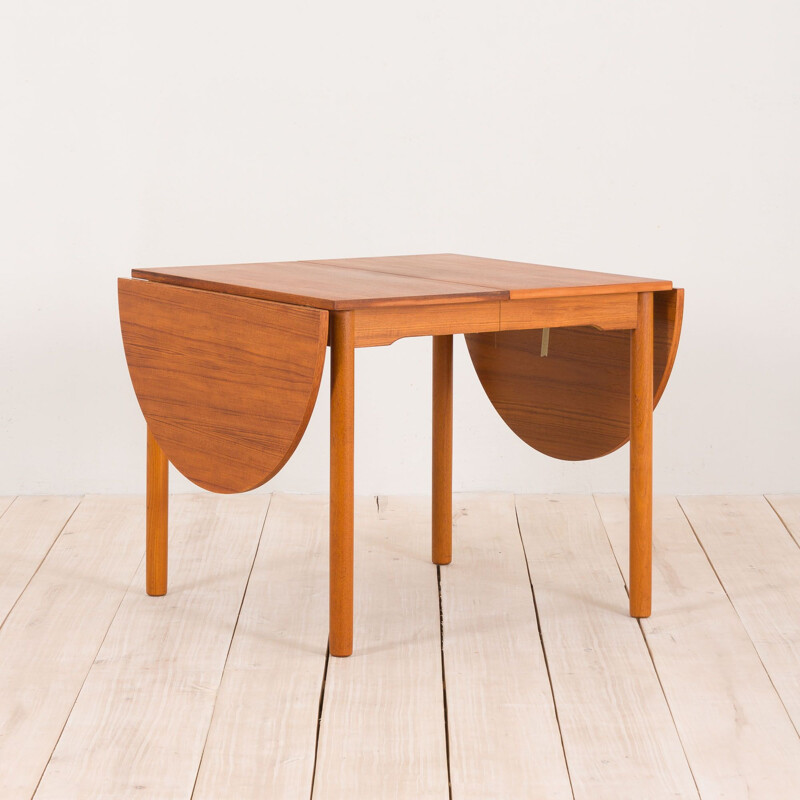 Mid-century drop leaf extension table in teak Danish 1960s