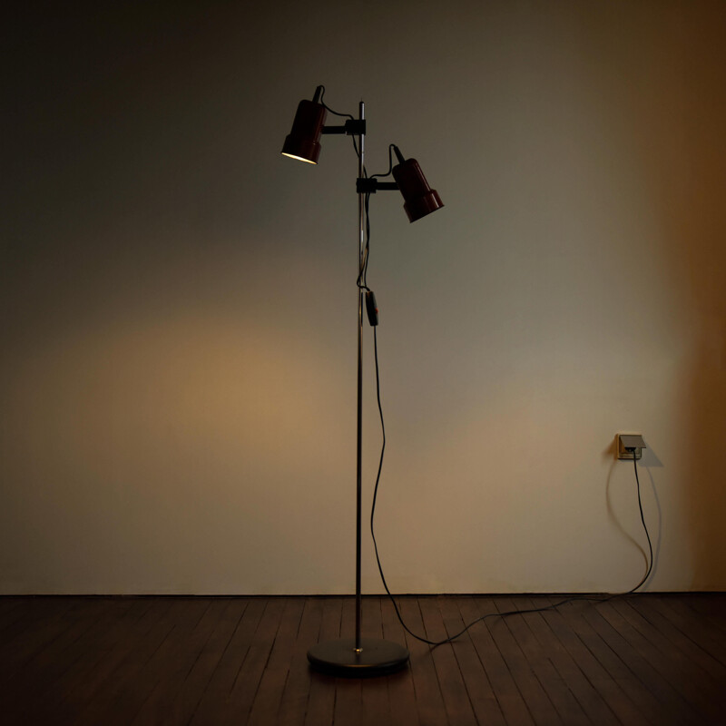 Vintage Floor lamp in metal with 2 multidirectional spots