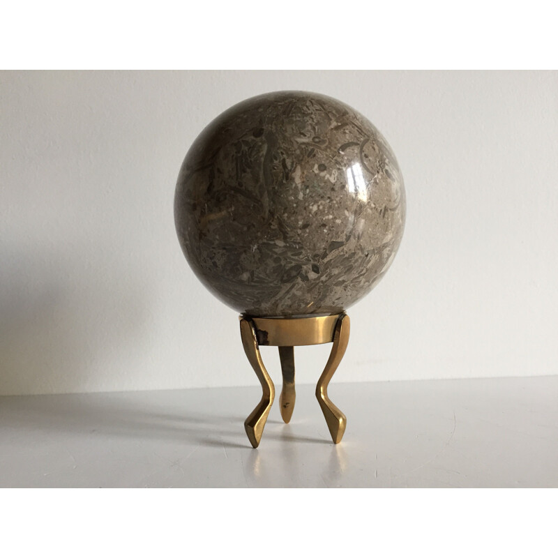 Vintage brass marble promontory ball