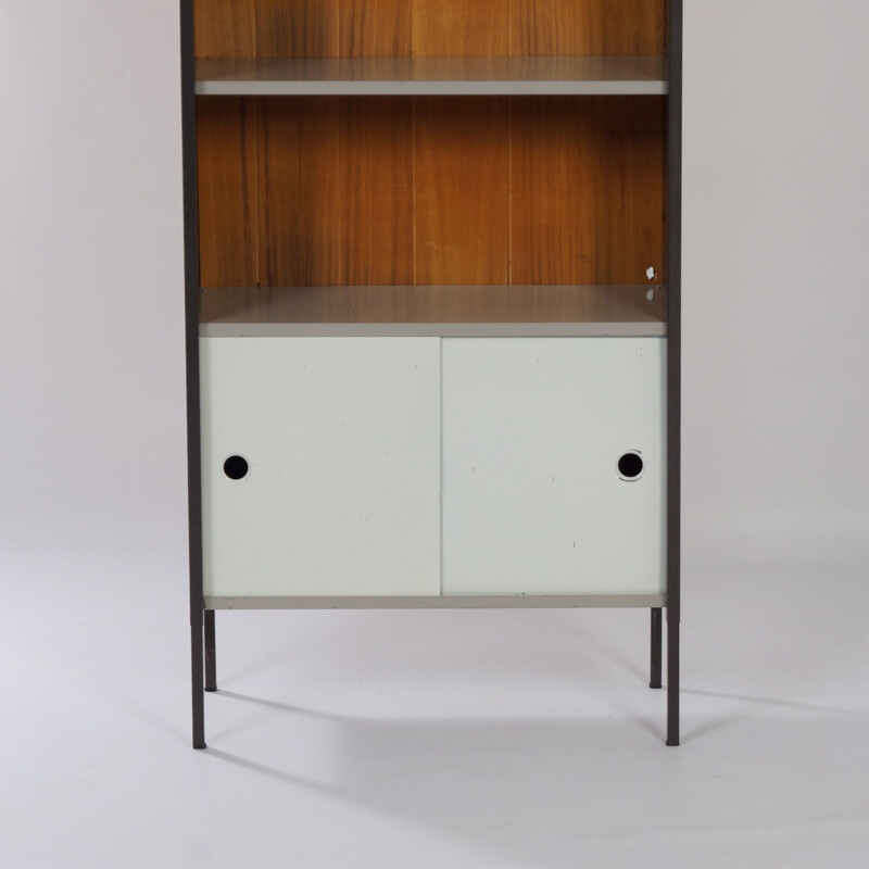 Vintage metal and wood bookcase by Tjerk Reijenga for Pilastro Arredamento, 1960