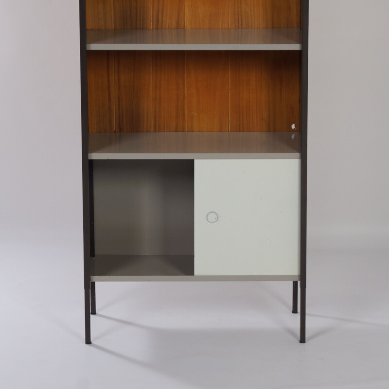 Vintage metal and wood bookcase by Tjerk Reijenga for Pilastro Arredamento, 1960