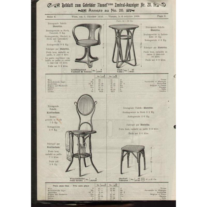 1907 Marcel Kammerer Drawing table No.42 for Gebruder Thonet 