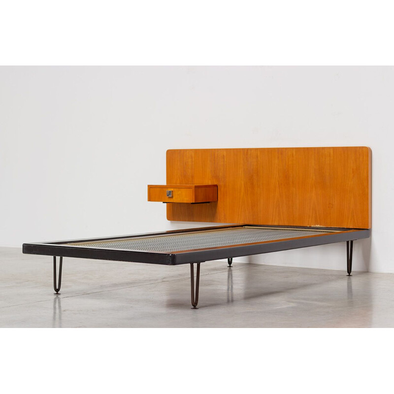 Vintage bed modernist bed by Alfred Hendrickx 1950