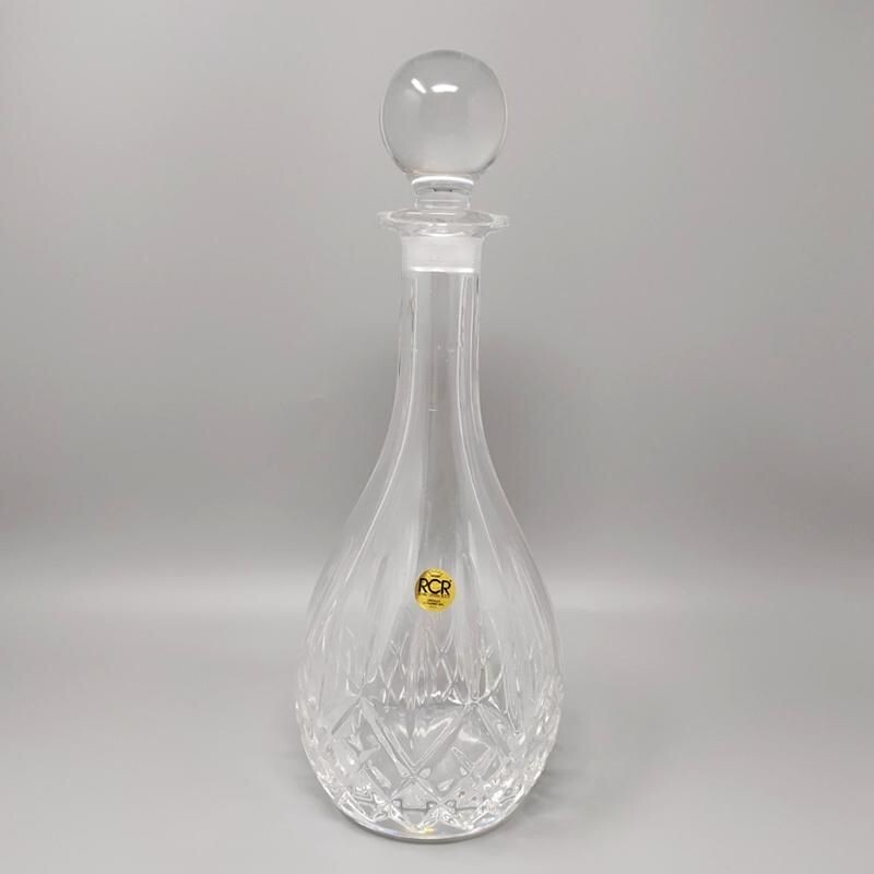 Decanter Vintage com 6 copos de cristal, Itália1960