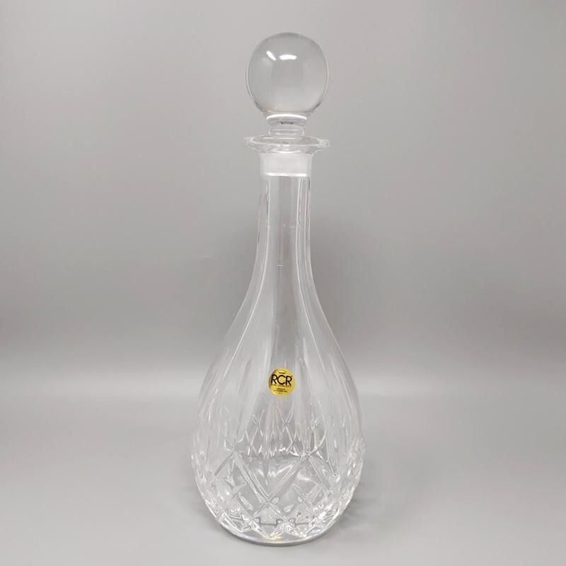 Vintage decanter with 6 crystal glasses, Italy1960