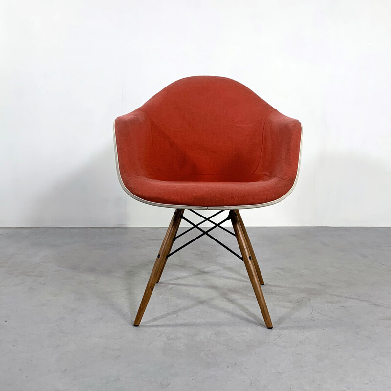 Vintage Red DAX Armchair by Charles and Ray Eames for Herman Miller, 1970s