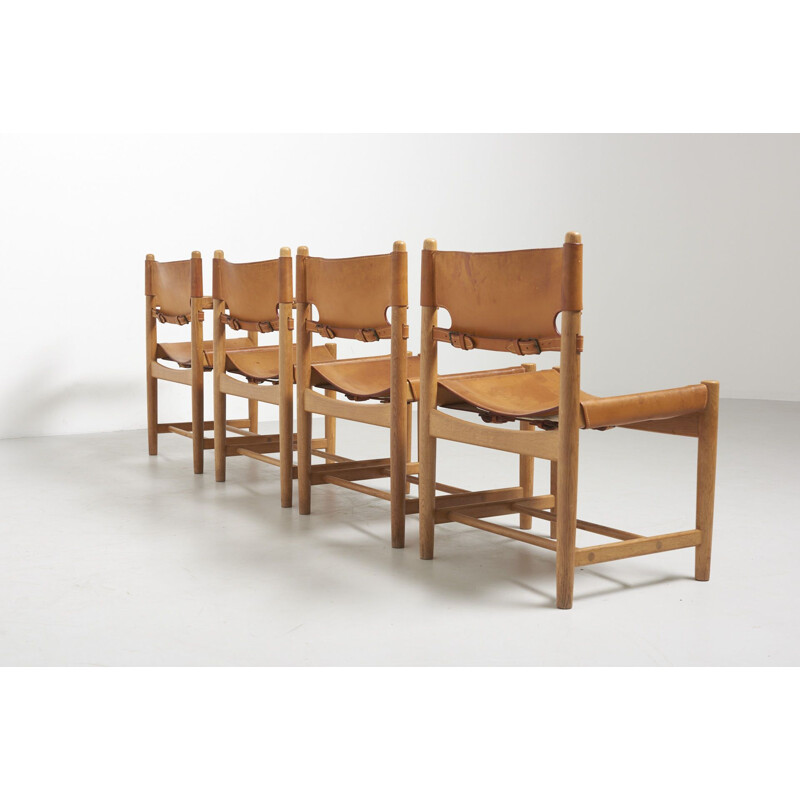 Set of 4 vintage 'Hunting' Chairs by Børge Mogensen for Fredericia Stølefabrik, Denmark, 1951