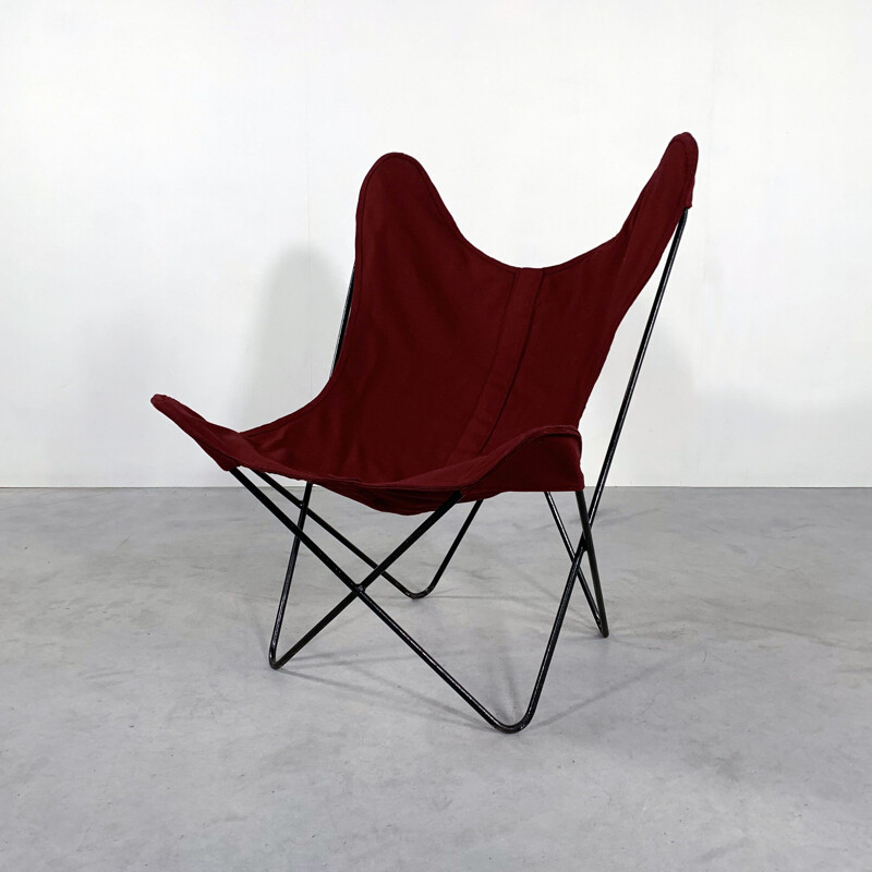 Vintage Red Butterfly lounge chair by Jorge Ferrari Hardoy for Knoll, 1970s