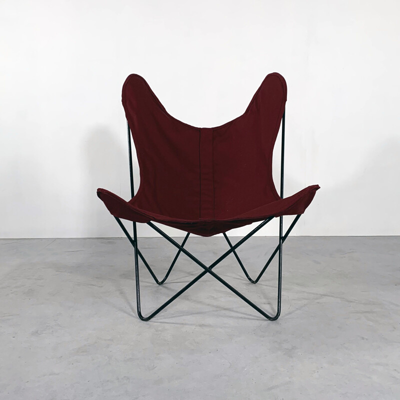 Vintage Red Butterfly lounge chair by Jorge Ferrari Hardoy for Knoll, 1970s