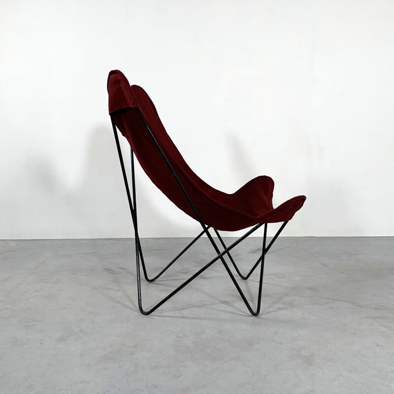 Vintage Red Butterfly lounge chair by Jorge Ferrari Hardoy for Knoll, 1970s