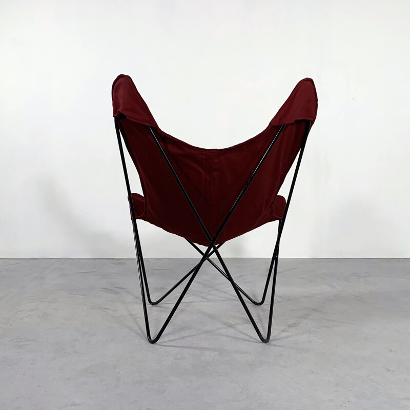 Fauteuil lounge Vintage Red Butterfly de Jorge Ferrari Hardoy pour Knoll 1970