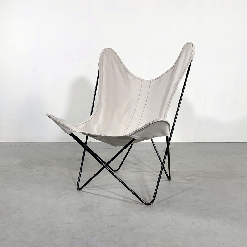 Vintage White Butterfly lounge chair by Jorge Ferrari Hardoy for Knoll, 1970s
