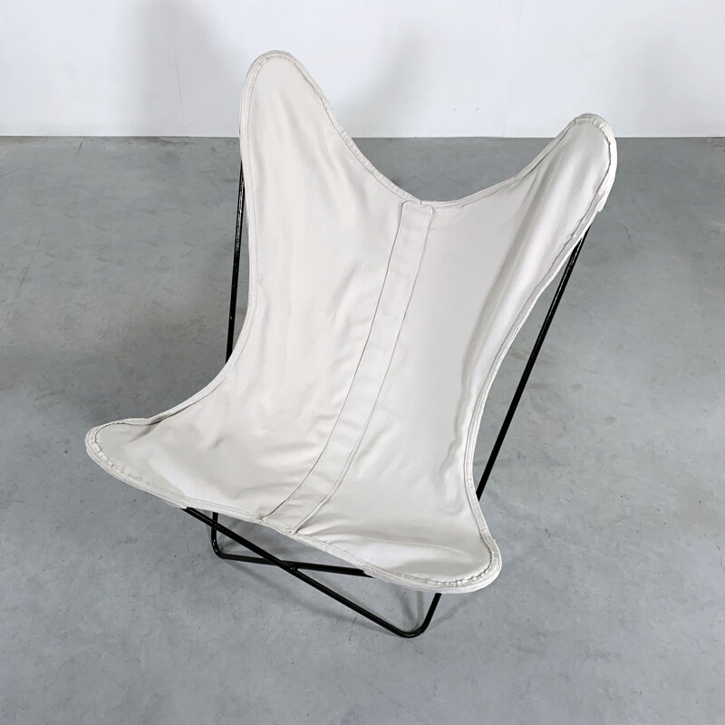 Vintage White Butterfly lounge chair by Jorge Ferrari Hardoy for Knoll, 1970s