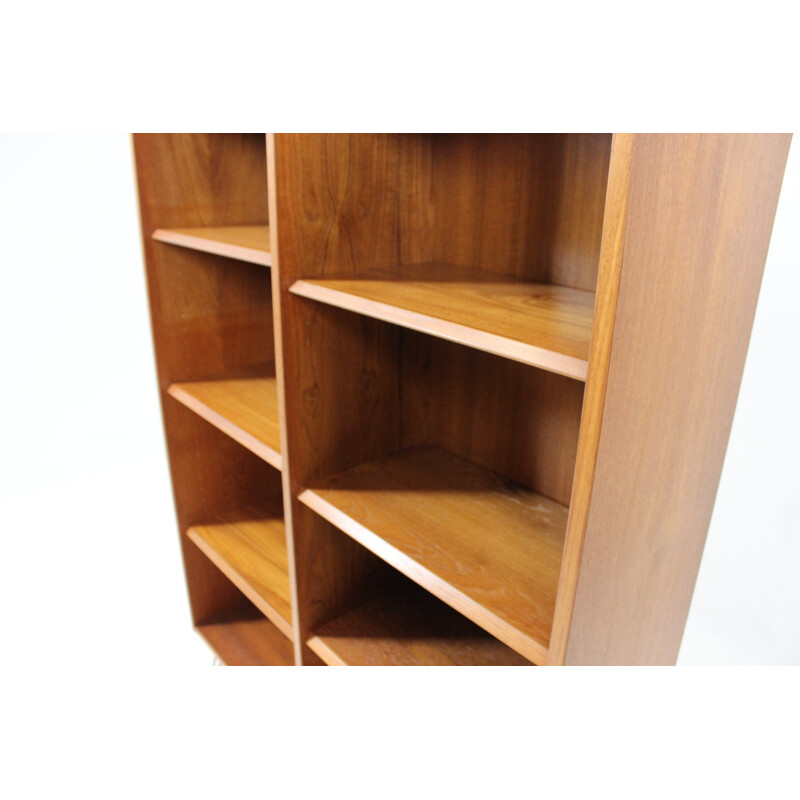 Capacious bookcase in teak and metal - 1960s