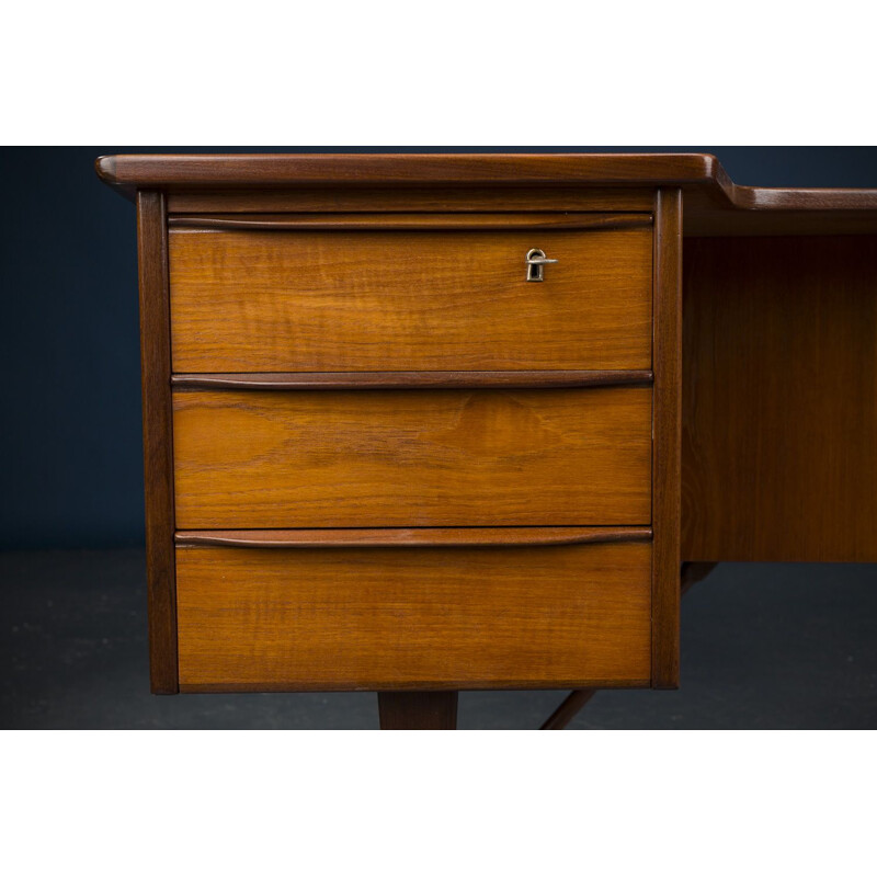 Vintage Scandinavian Boomerang teak desk by Peter Løvig Nielsen, Danish 1950s