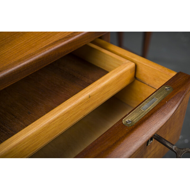 Vintage Scandinavian Boomerang teak desk by Peter Løvig Nielsen, Danish 1950s