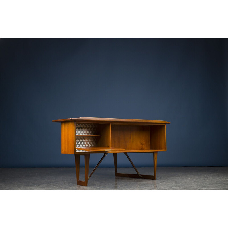 Vintage Scandinavian Boomerang teak desk by Peter Løvig Nielsen, Danish 1950s