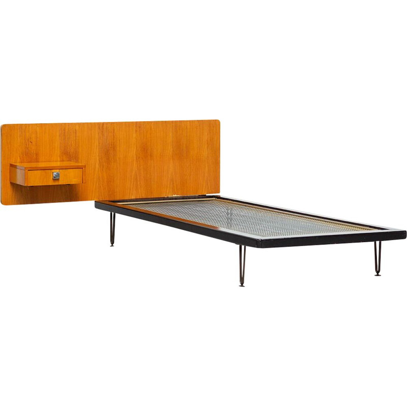 Vintage bed modernist bed by Alfred Hendrickx 1950