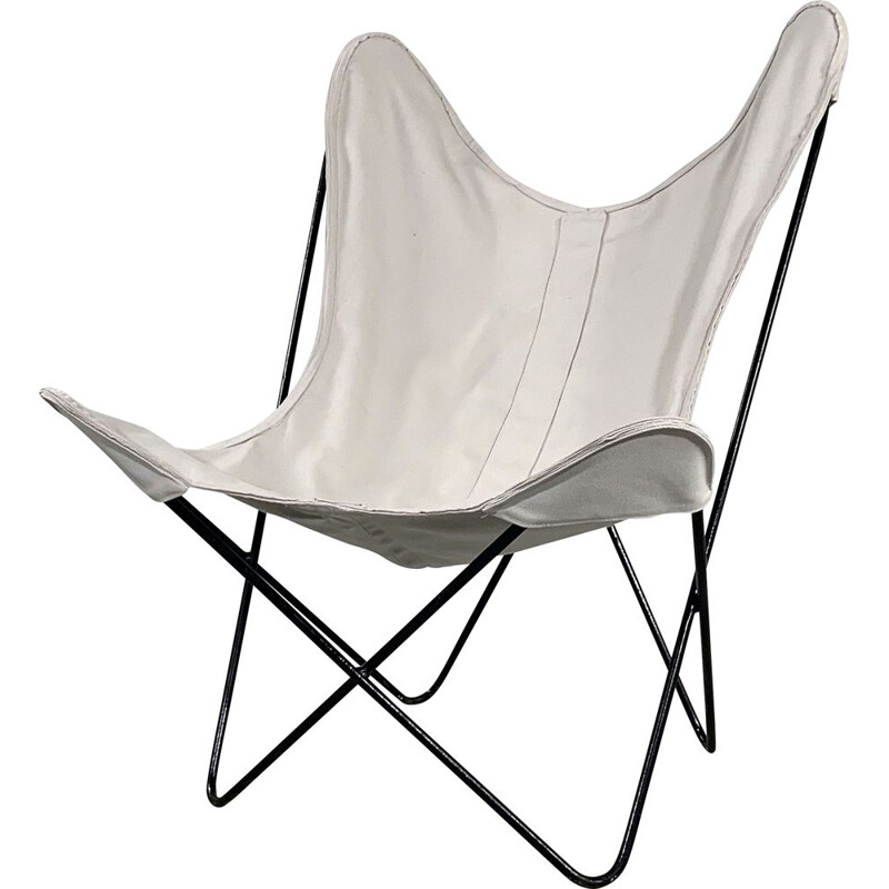 Fauteuil lounge Vintage White Butterfly de Jorge Ferrari Hardoy pour Knoll 1970