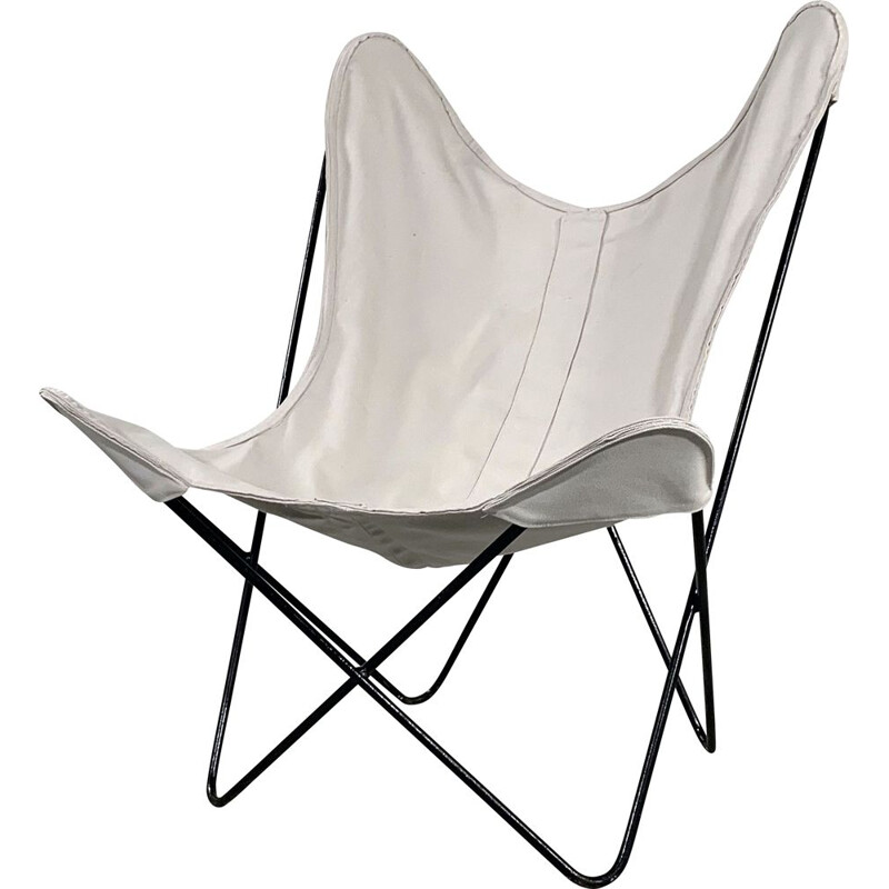 Vintage White Butterfly lounge chair by Jorge Ferrari Hardoy for Knoll, 1970s