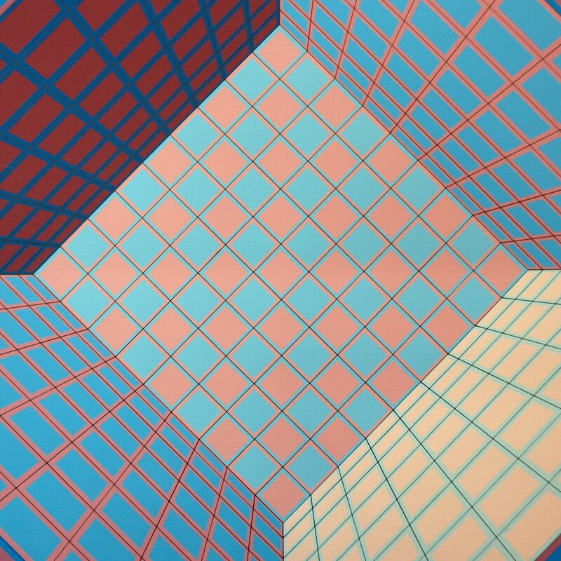 Vintage lithograph Victor Vasarely