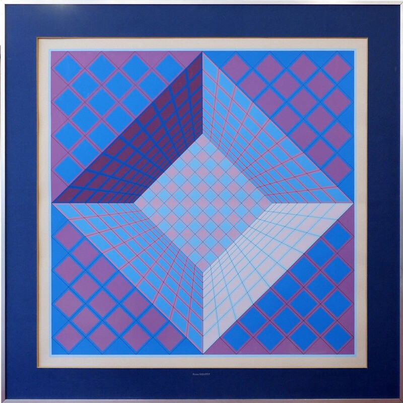 Vintage lithograph Victor Vasarely