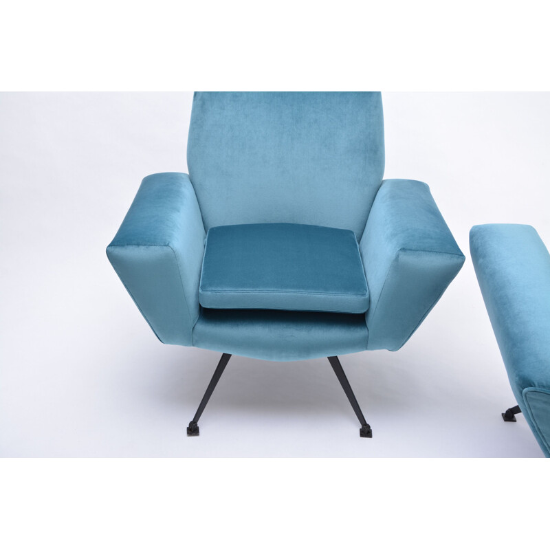 Paire de fauteuils lounge vintage de Lenzi Italie 1950