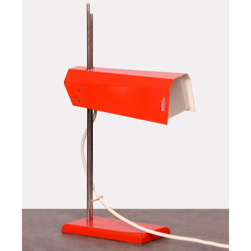 Vintage red metal lamp by Josef Hurka for Lidikov, 1970