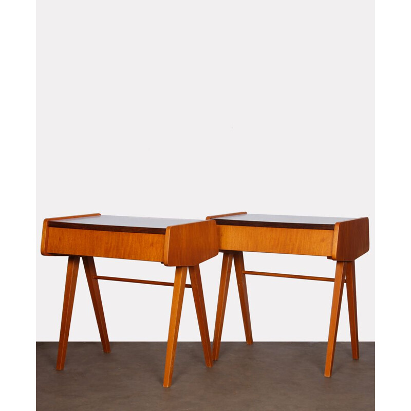 Pair of vintage wood and formica night tables, 1970