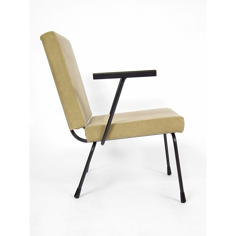 415/1401 Gispen beige armchair in steel, W. RIETVELD - 1960s