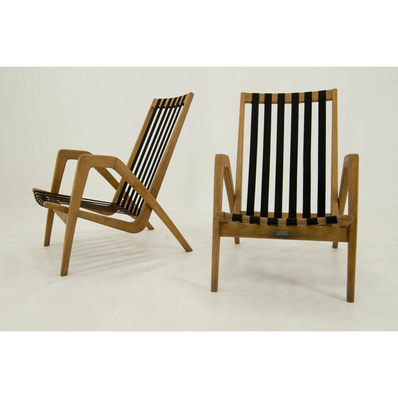 Pair of vintage movie chairs by Jan Vanek, 1950