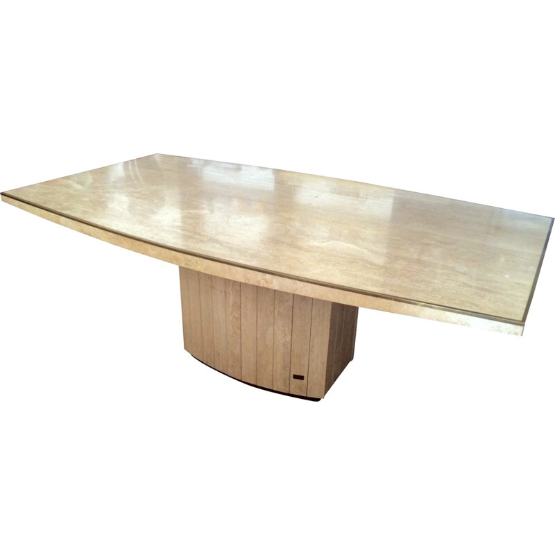 Maison Jean Charles dining table in travertine - 1968