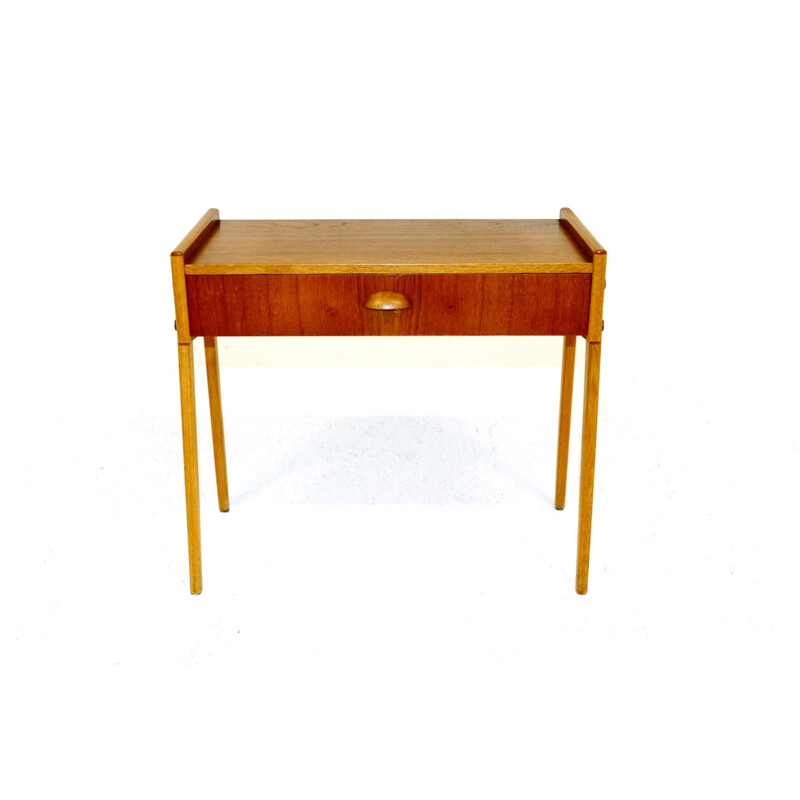 Vintage teak and oak bedside table, Sweden 1960