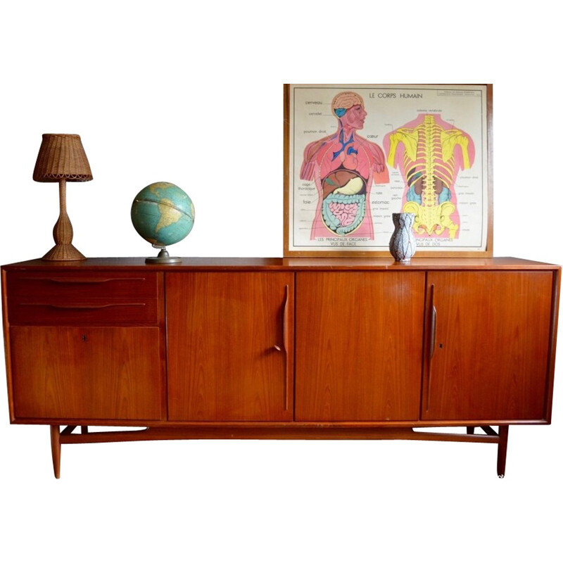 Swissteak 3 doors sideboard in teak - 1960s