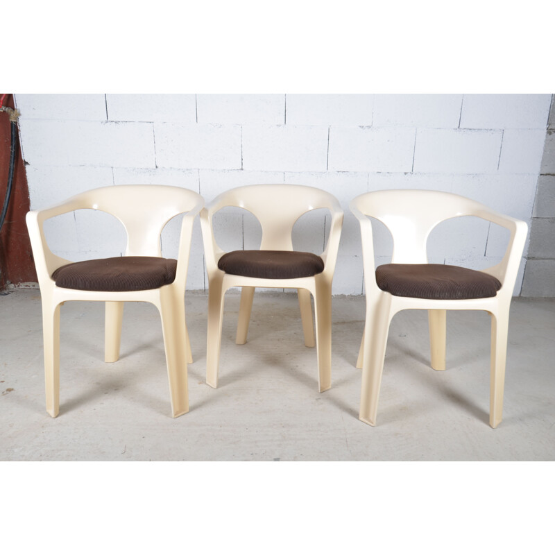 3 Vintage armchairs 300 Henry Massonnet 1972