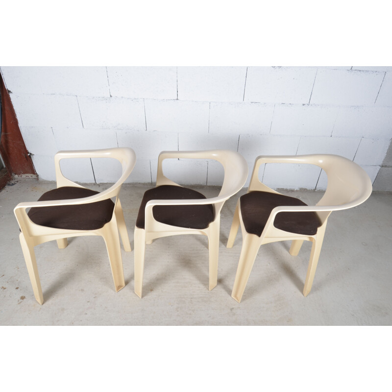 3 Vintage armchairs 300 Henry Massonnet 1972