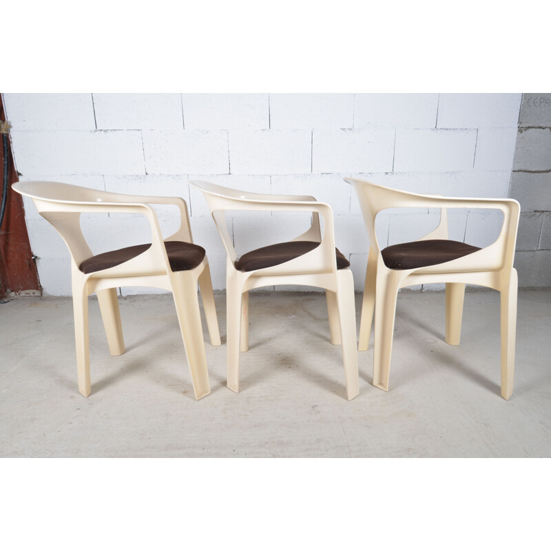 3 Vintage armchairs 300 Henry Massonnet 1972