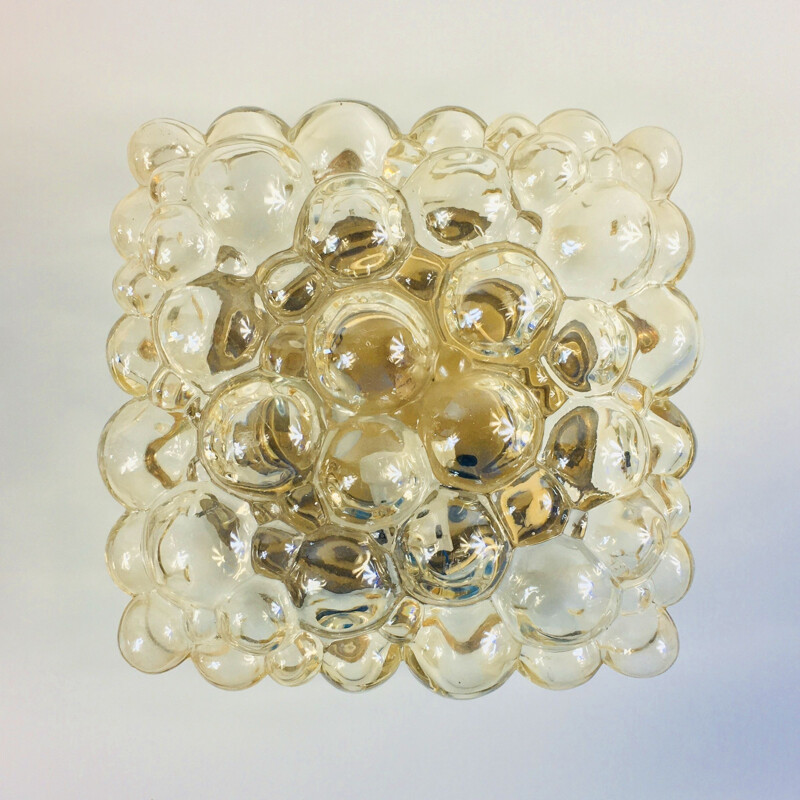 Mid-Century Amber Bubble Ceiling Lamp by Helena Tynell for Glashütte Limburg 1960s