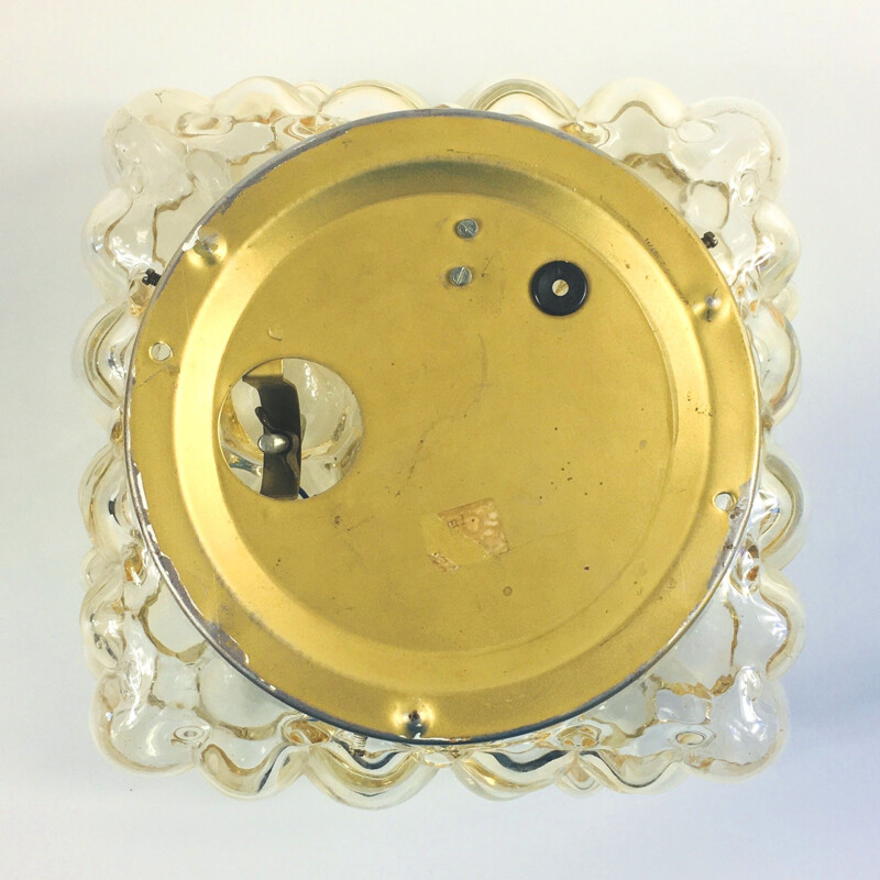 Plafonnier vintage à bulles d'ambre par Helena Tynell pour Glashütte Limburg 1960