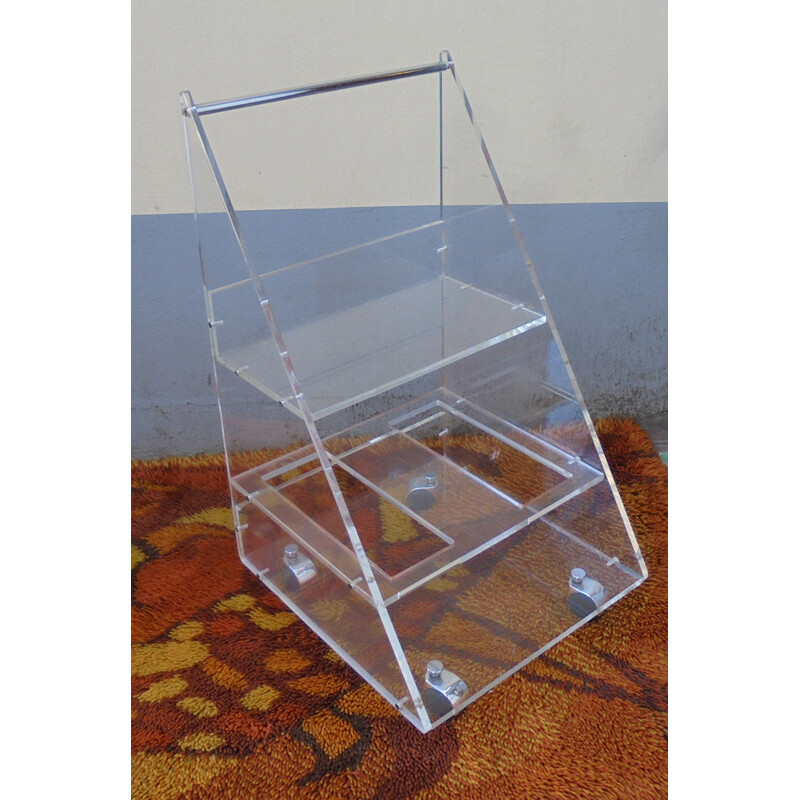 Vintage Plexiglass Rolling Bar 