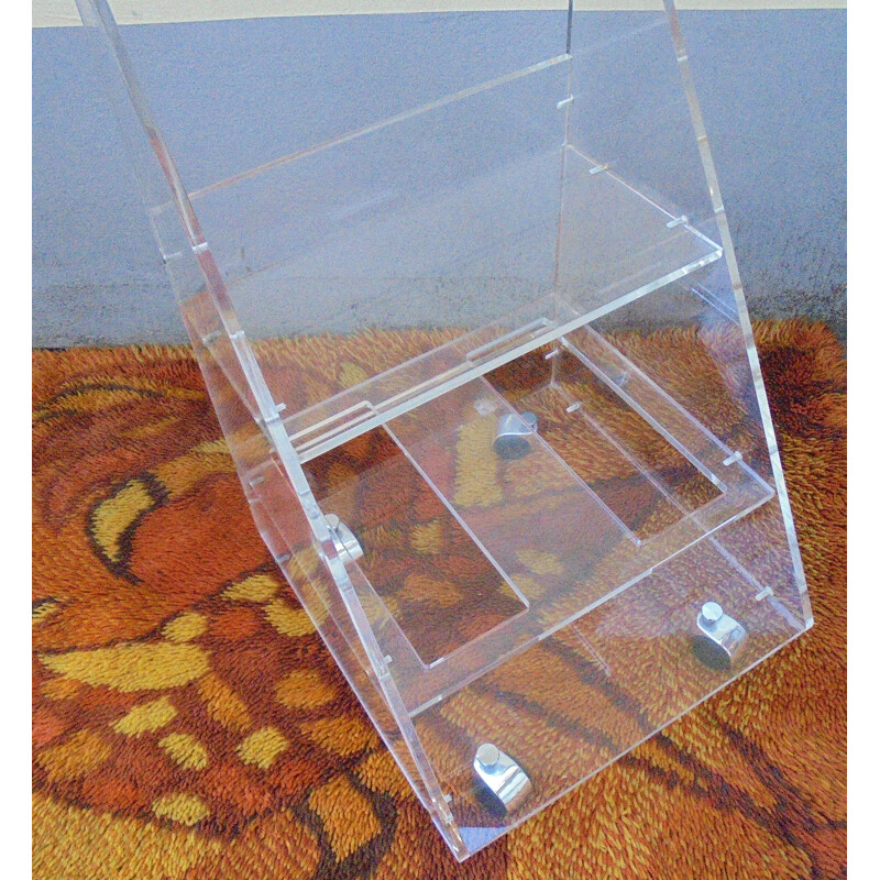 Vintage Plexiglass Rolling Bar 